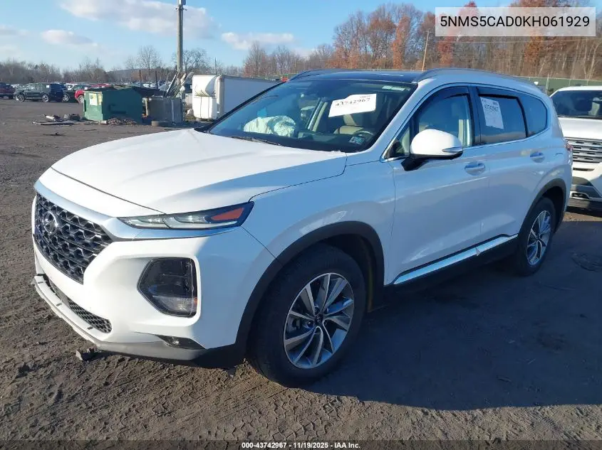 5NMS5CAD0KH061929 2019 Hyundai Santa Fe Ultimate