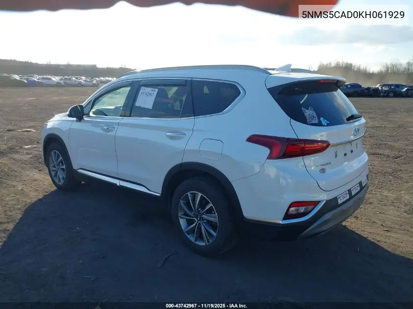 5NMS5CAD0KH061929 2019 Hyundai Santa Fe Ultimate