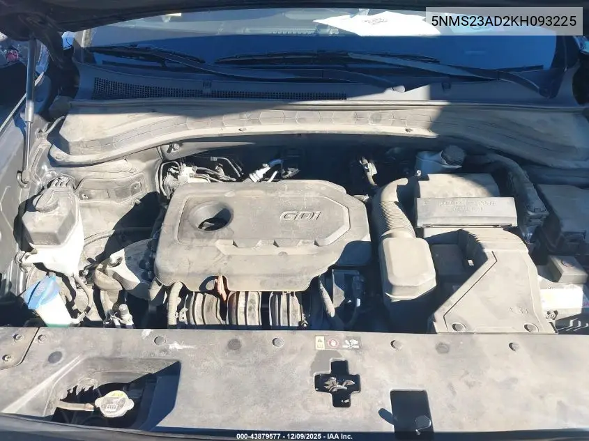 5NMS23AD2KH093225 2019 Hyundai Santa Fe Se
