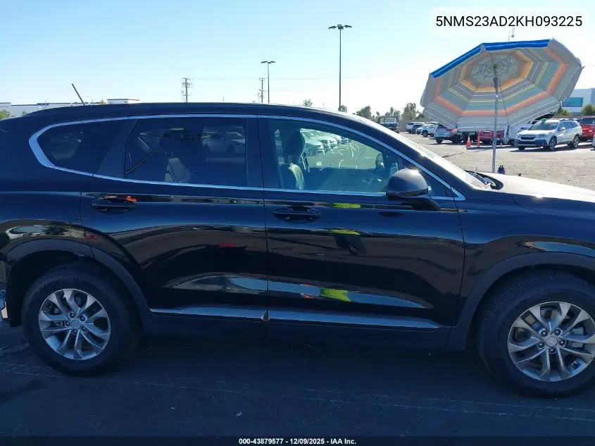 5NMS23AD2KH093225 2019 Hyundai Santa Fe Se