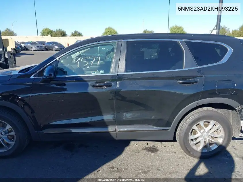 5NMS23AD2KH093225 2019 Hyundai Santa Fe Se