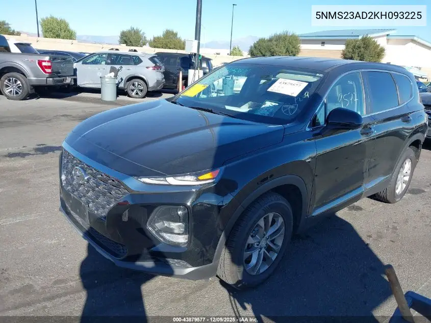 5NMS23AD2KH093225 2019 Hyundai Santa Fe Se