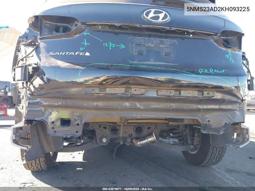 5NMS23AD2KH093225 2019 Hyundai Santa Fe Se