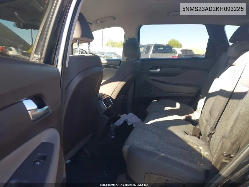 5NMS23AD2KH093225 2019 Hyundai Santa Fe Se