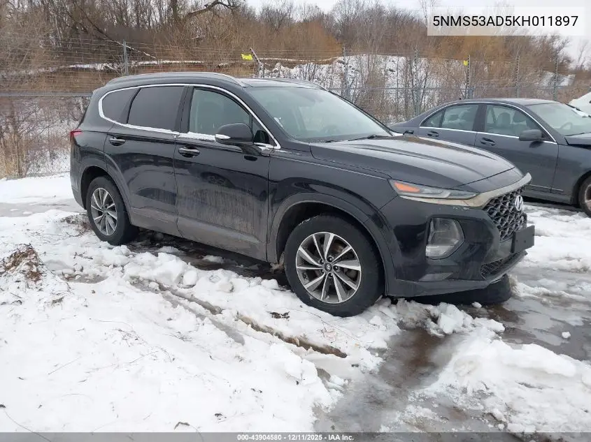 5NMS53AD5KH011897 2019 Hyundai Santa Fe Limited