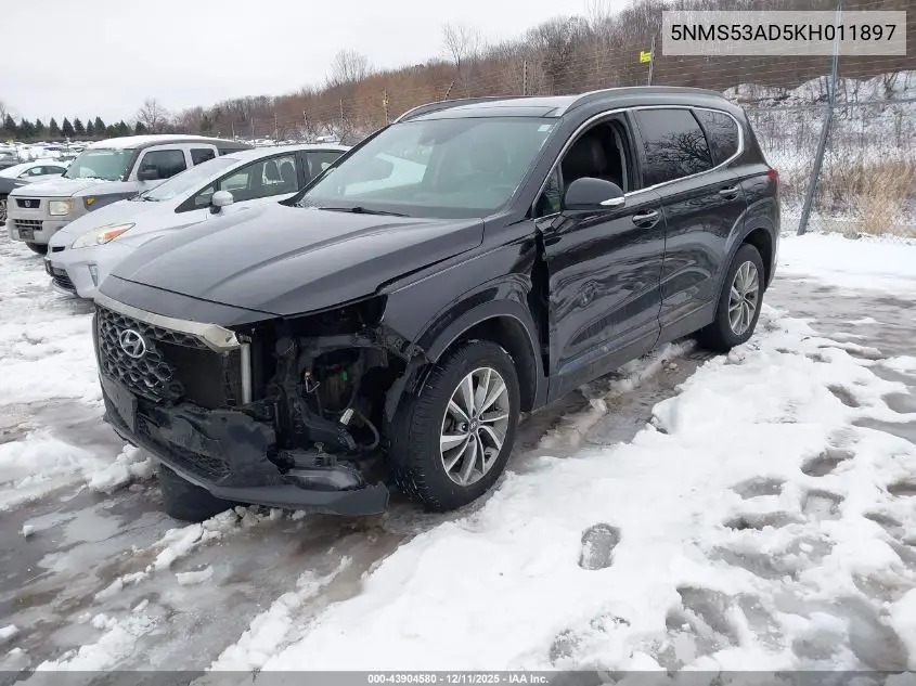 5NMS53AD5KH011897 2019 Hyundai Santa Fe Limited
