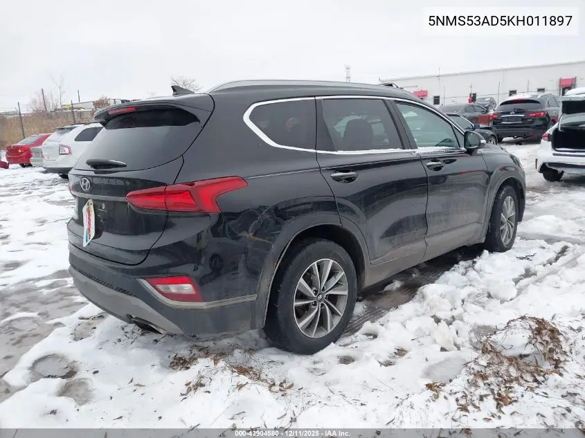 5NMS53AD5KH011897 2019 Hyundai Santa Fe Limited