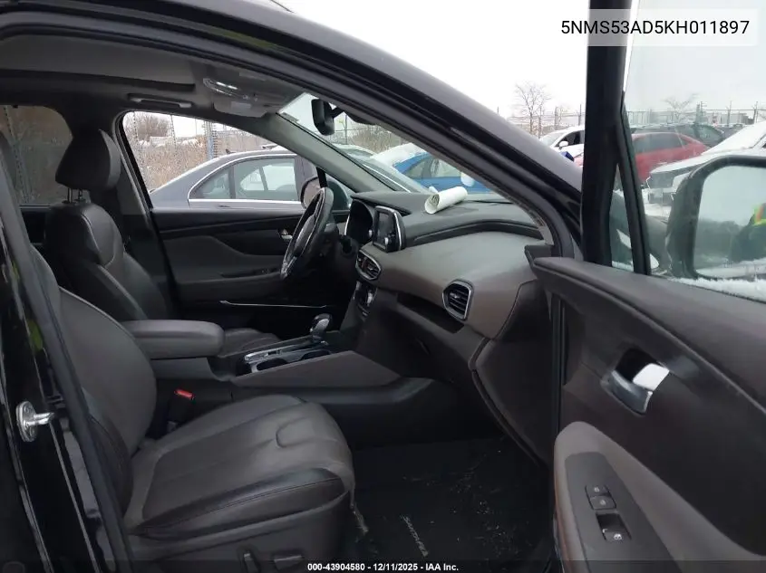 5NMS53AD5KH011897 2019 Hyundai Santa Fe Limited