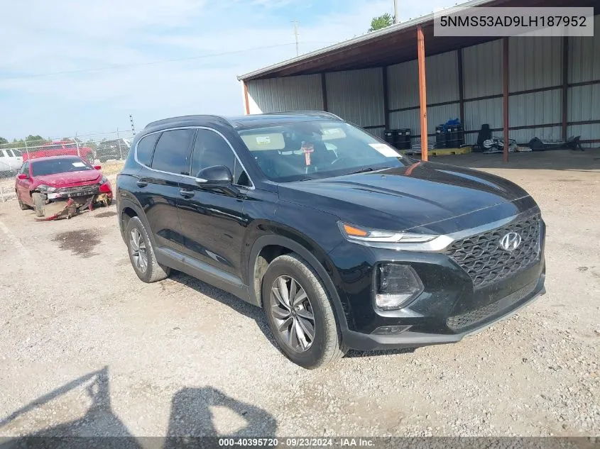 2020 Hyundai Santa Fe Limited VIN: 5NMS53AD9LH187952 Lot: 40395720