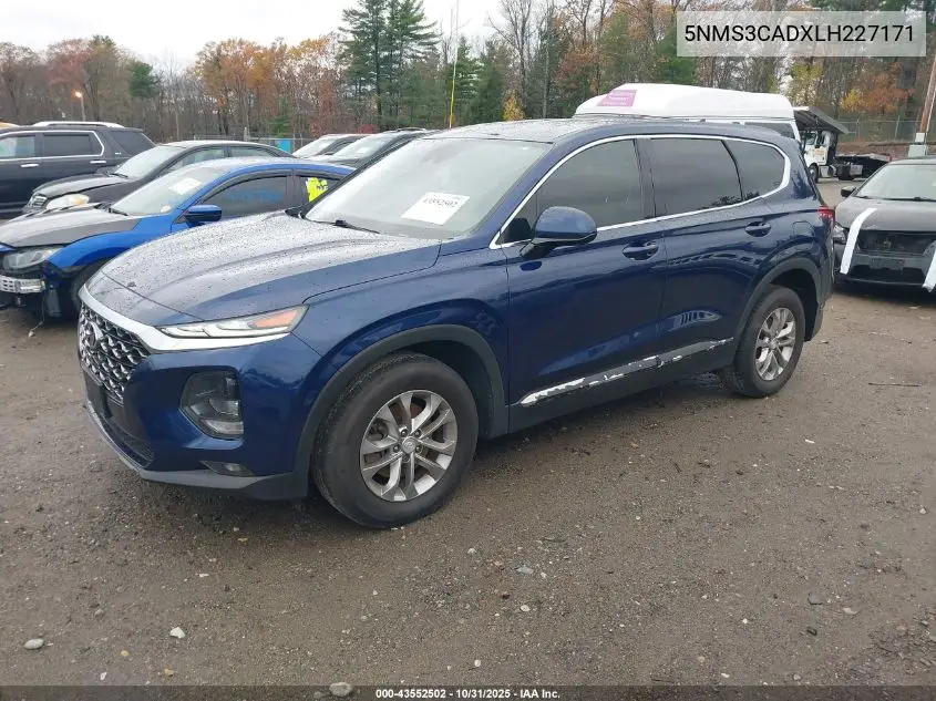 5NMS3CADXLH227171 2020 Hyundai Santa Fe Sel