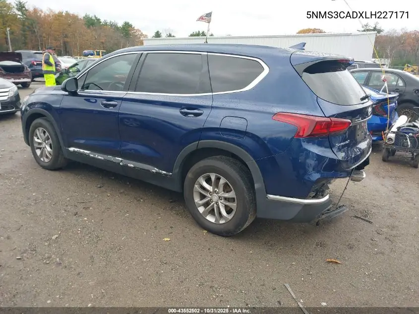 5NMS3CADXLH227171 2020 Hyundai Santa Fe Sel