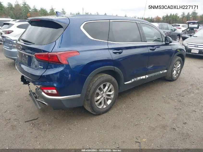 5NMS3CADXLH227171 2020 Hyundai Santa Fe Sel