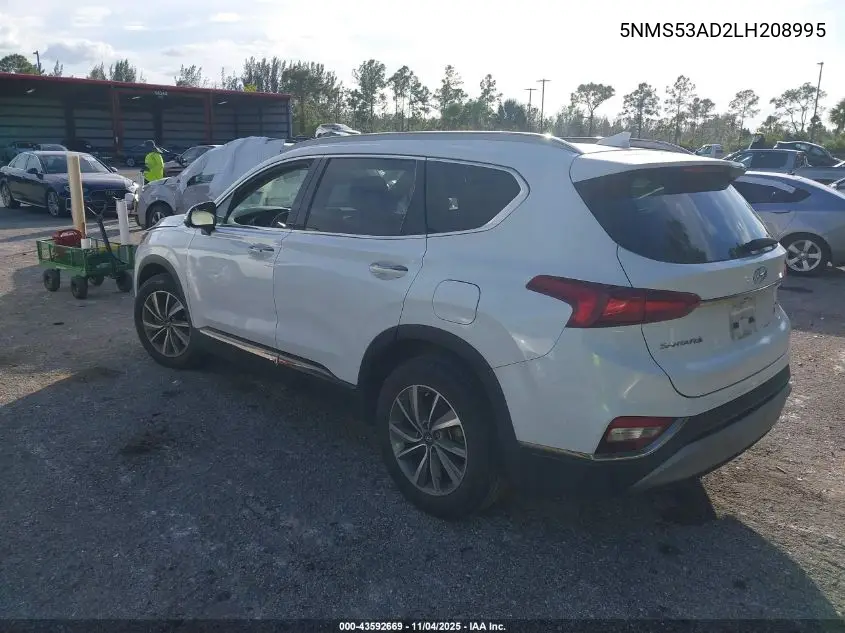 5NMS53AD2LH208995 2020 Hyundai Santa Fe Limited