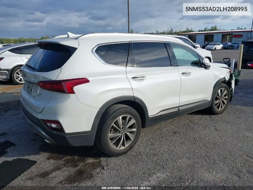 5NMS53AD2LH208995 2020 Hyundai Santa Fe Limited