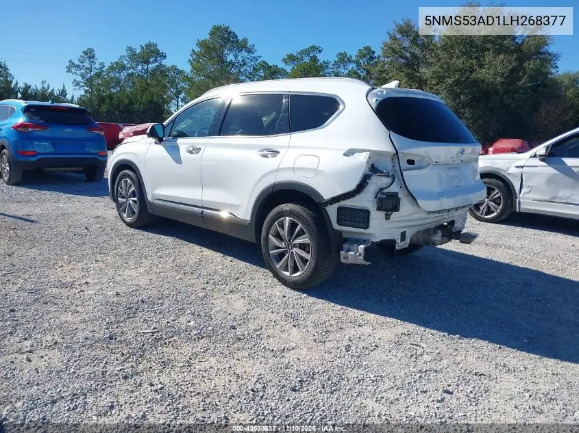 5NMS53AD1LH268377 2020 Hyundai Santa Fe Limited