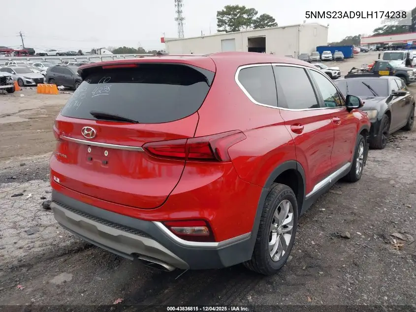 5NMS23AD9LH174238 2020 Hyundai Santa Fe Se