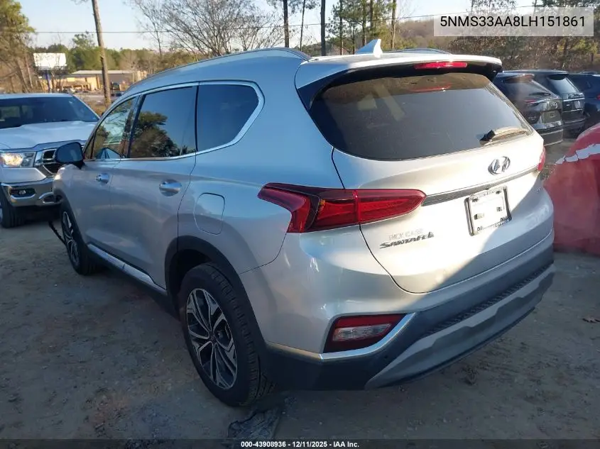 5NMS33AA8LH151861 2020 Hyundai Santa Fe Sel 2.0T