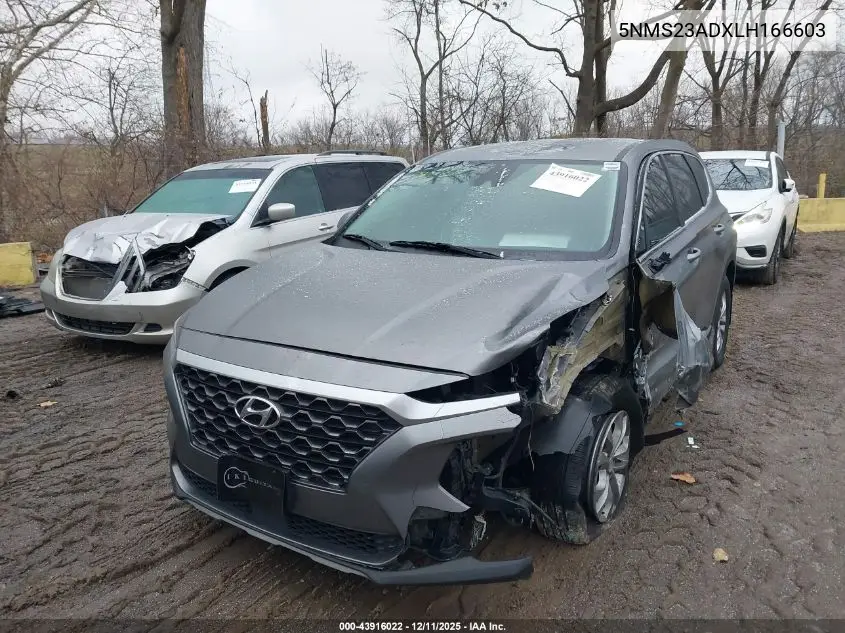 5NMS23ADXLH166603 2020 Hyundai Santa Fe Se