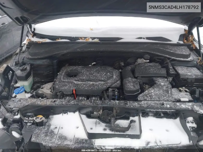 5NMS3CAD4LH178792 2020 Hyundai Santa Fe Sel
