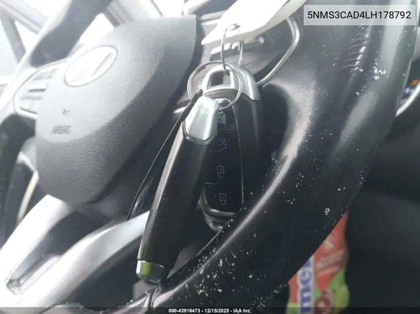 5NMS3CAD4LH178792 2020 Hyundai Santa Fe Sel