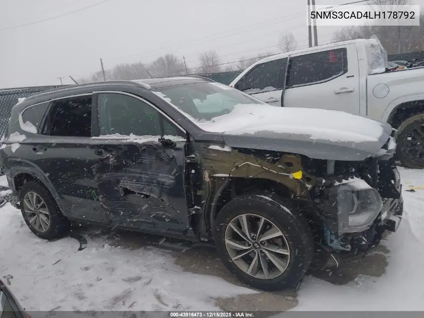 5NMS3CAD4LH178792 2020 Hyundai Santa Fe Sel