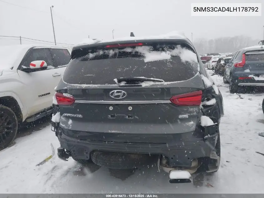 5NMS3CAD4LH178792 2020 Hyundai Santa Fe Sel