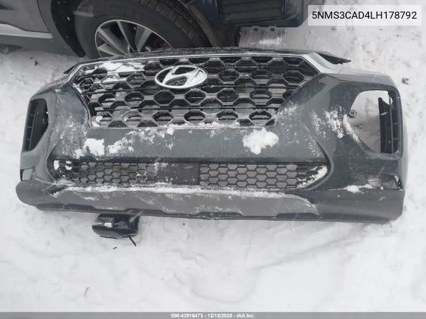 5NMS3CAD4LH178792 2020 Hyundai Santa Fe Sel