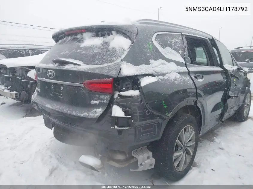 5NMS3CAD4LH178792 2020 Hyundai Santa Fe Sel