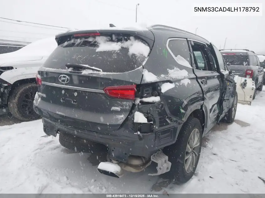 5NMS3CAD4LH178792 2020 Hyundai Santa Fe Sel