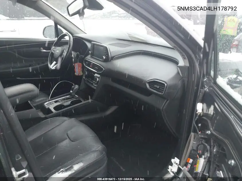 5NMS3CAD4LH178792 2020 Hyundai Santa Fe Sel