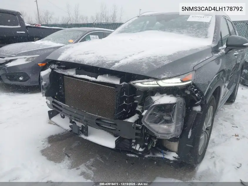 5NMS3CAD4LH178792 2020 Hyundai Santa Fe Sel