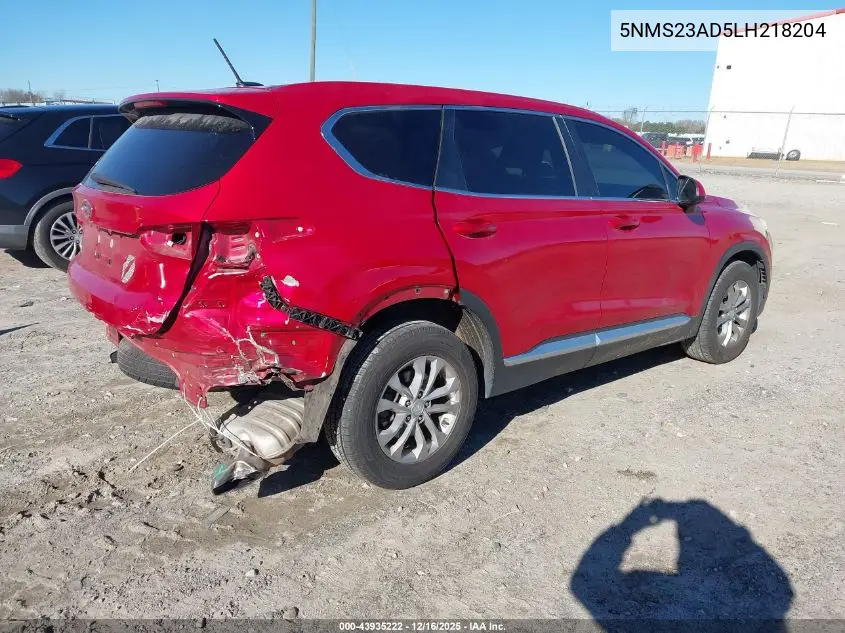5NMS23AD5LH218204 2020 Hyundai Santa Fe Se