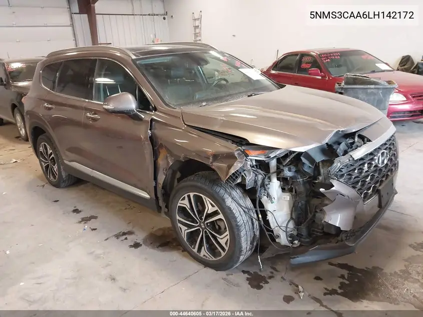 5NMS3CAA6LH142172 2020 Hyundai Santa Fe Sel 2.0T