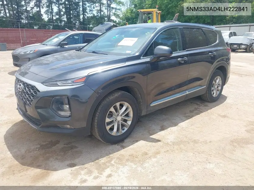 2020 Hyundai Santa Fe Sel VIN: 5NMS33AD4LH222841 Lot: 45137080