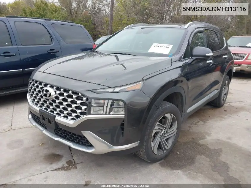 5NMS3DAJ9MH313116 2021 Hyundai Santa Fe Sel