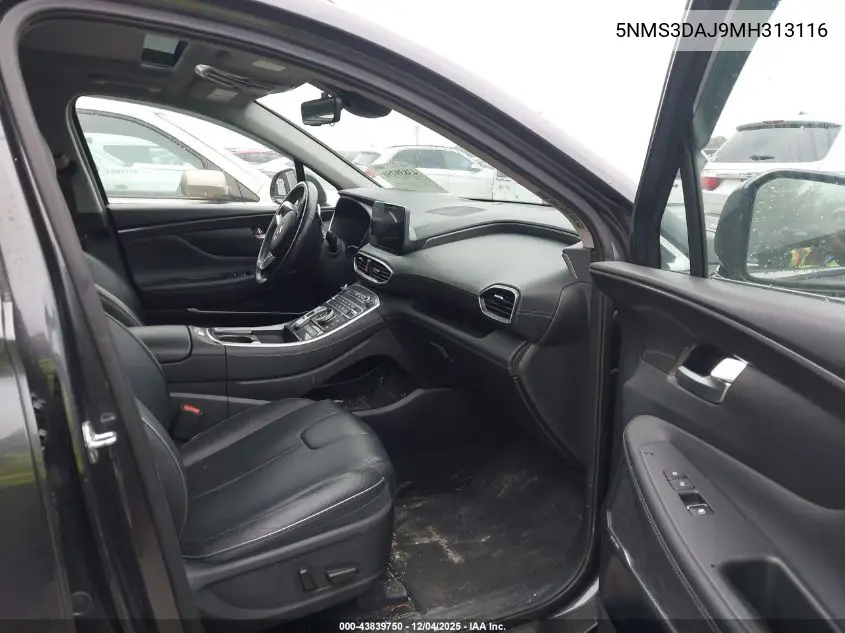 5NMS3DAJ9MH313116 2021 Hyundai Santa Fe Sel