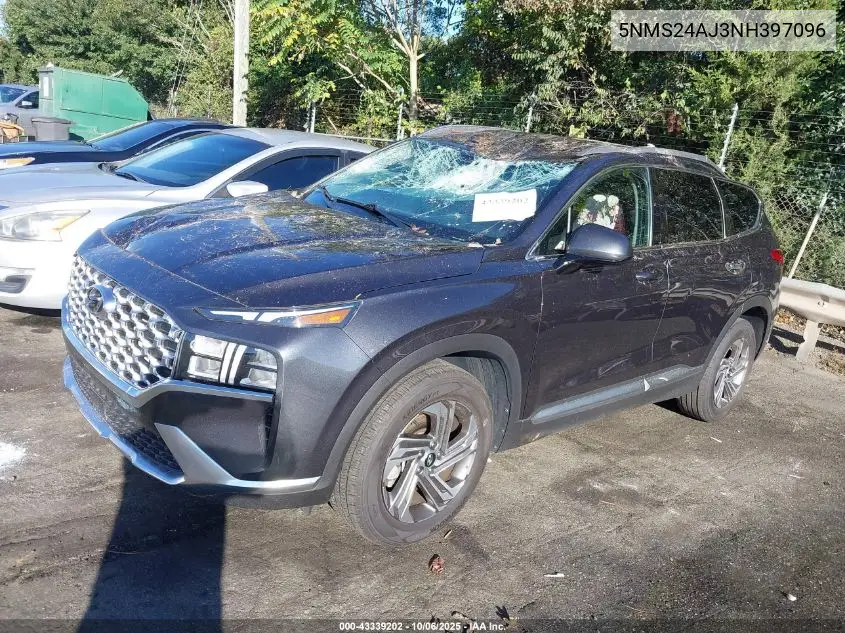 5NMS24AJ3NH397096 2022 Hyundai Santa Fe Sel
