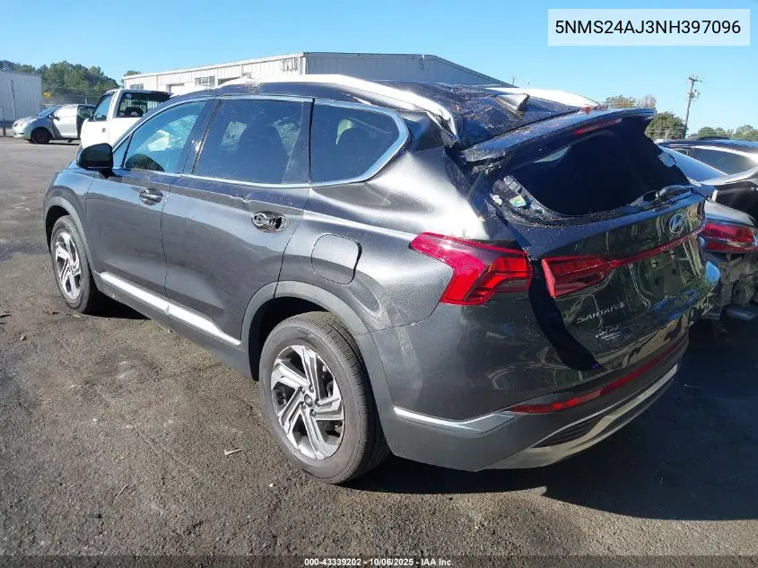 5NMS24AJ3NH397096 2022 Hyundai Santa Fe Sel
