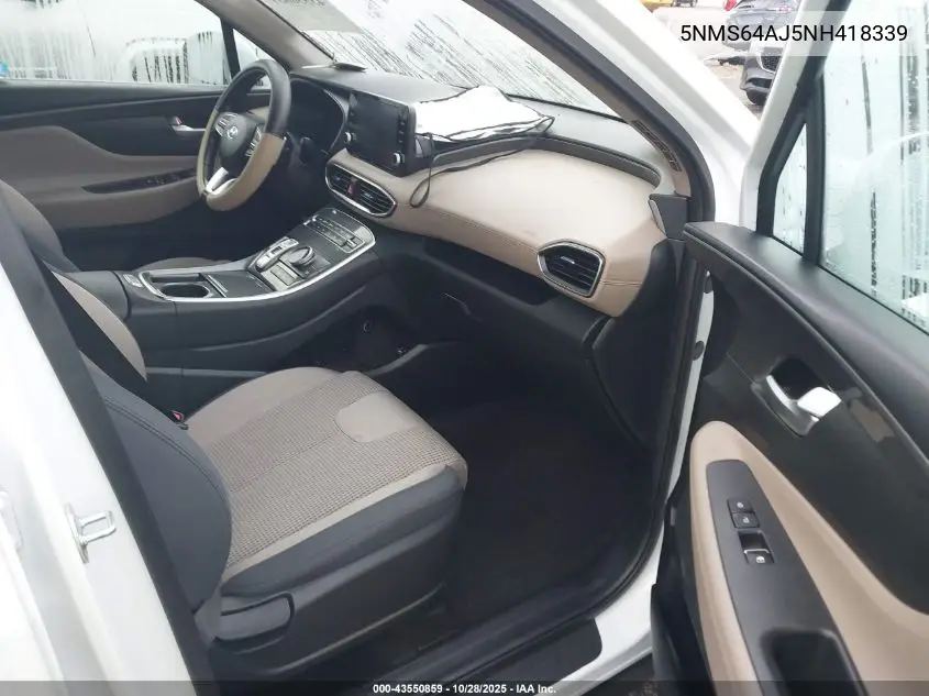 5NMS64AJ5NH418339 2022 Hyundai Santa Fe Sel