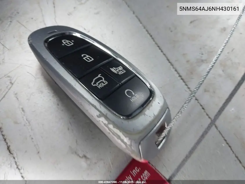 5NMS64AJ6NH430161 2022 Hyundai Santa Fe Sel