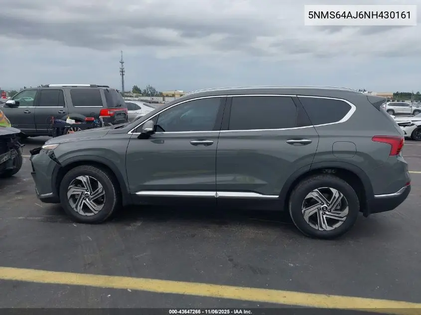 5NMS64AJ6NH430161 2022 Hyundai Santa Fe Sel