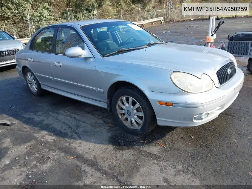 KMHWF35H54A950259 2004 Hyundai Sonata Gls/Lx