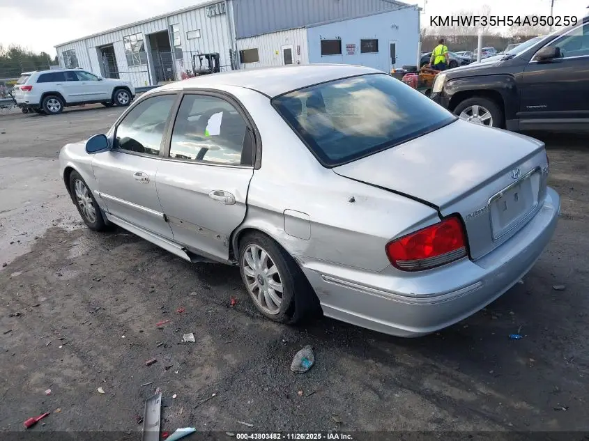 KMHWF35H54A950259 2004 Hyundai Sonata Gls/Lx