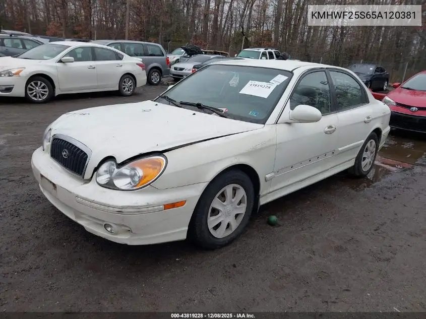 KMHWF25S65A120381 2005 Hyundai Sonata Gl