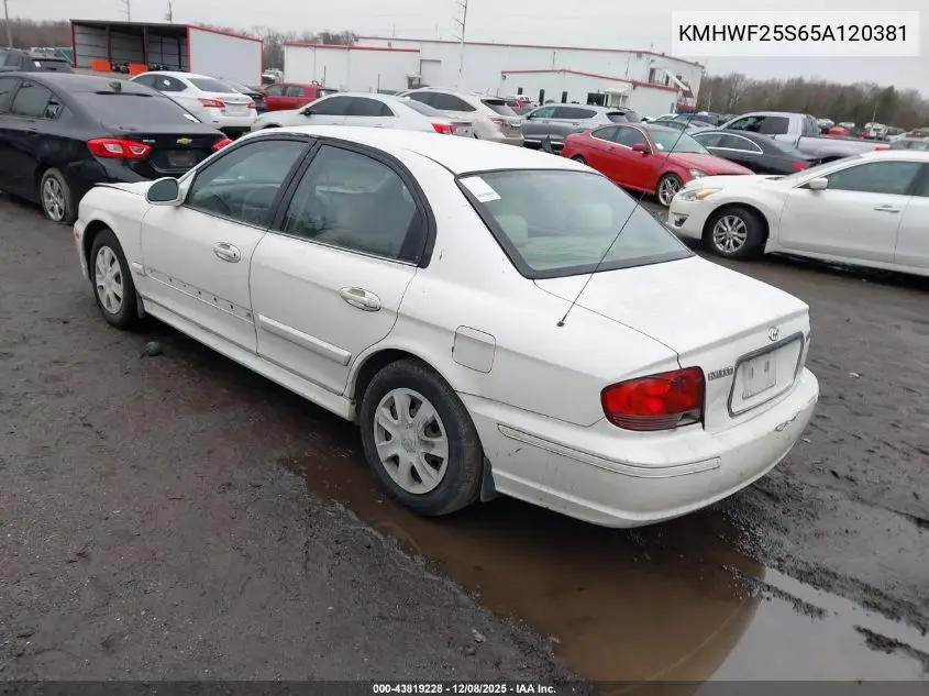 KMHWF25S65A120381 2005 Hyundai Sonata Gl