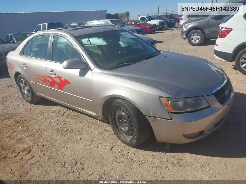 5NPEU46F46H142389 2006 Hyundai Sonata Gls V6/Lx V6