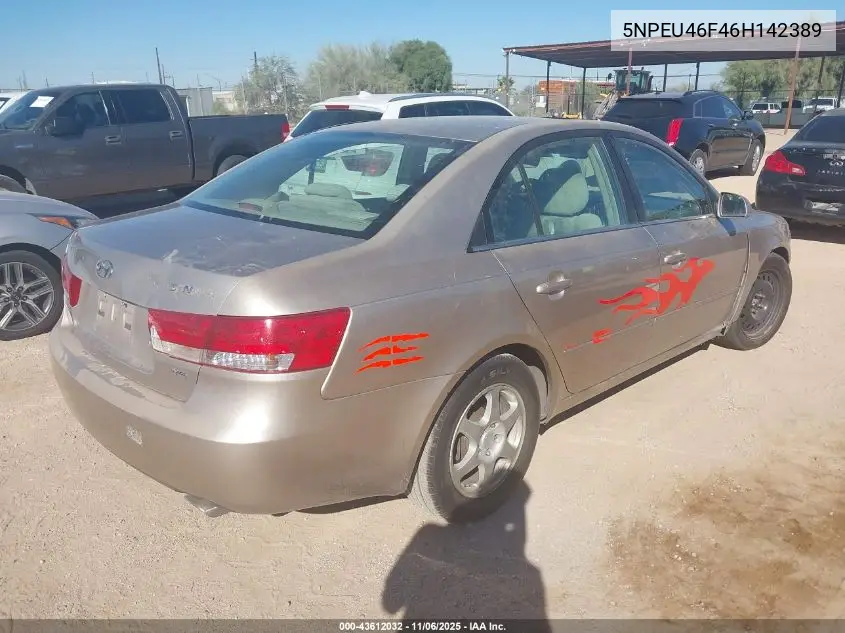 5NPEU46F46H142389 2006 Hyundai Sonata Gls V6/Lx V6