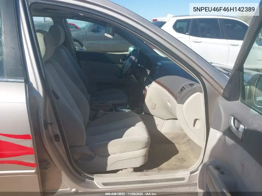 5NPEU46F46H142389 2006 Hyundai Sonata Gls V6/Lx V6
