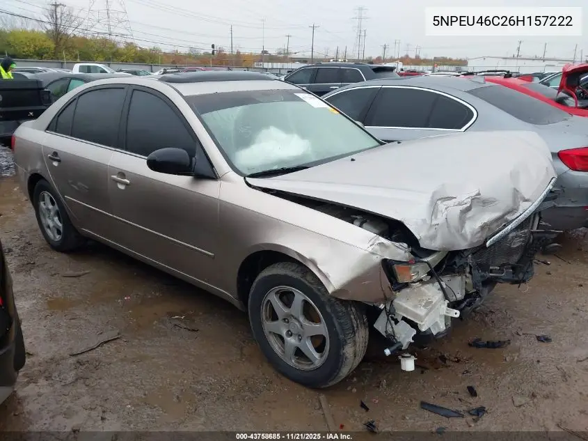 5NPEU46C26H157222 2006 Hyundai Sonata Gls