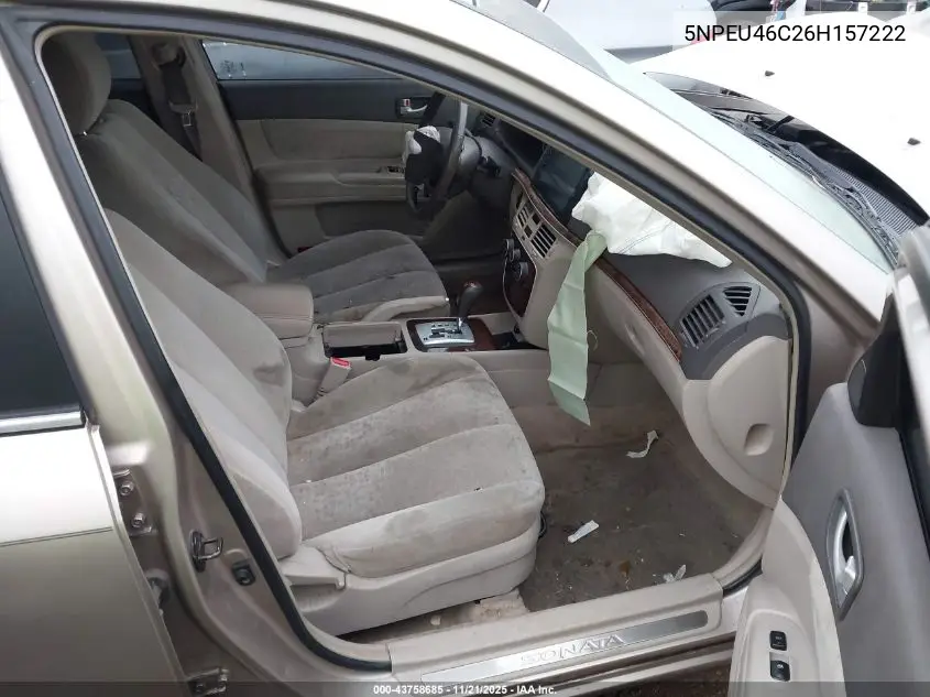 5NPEU46C26H157222 2006 Hyundai Sonata Gls